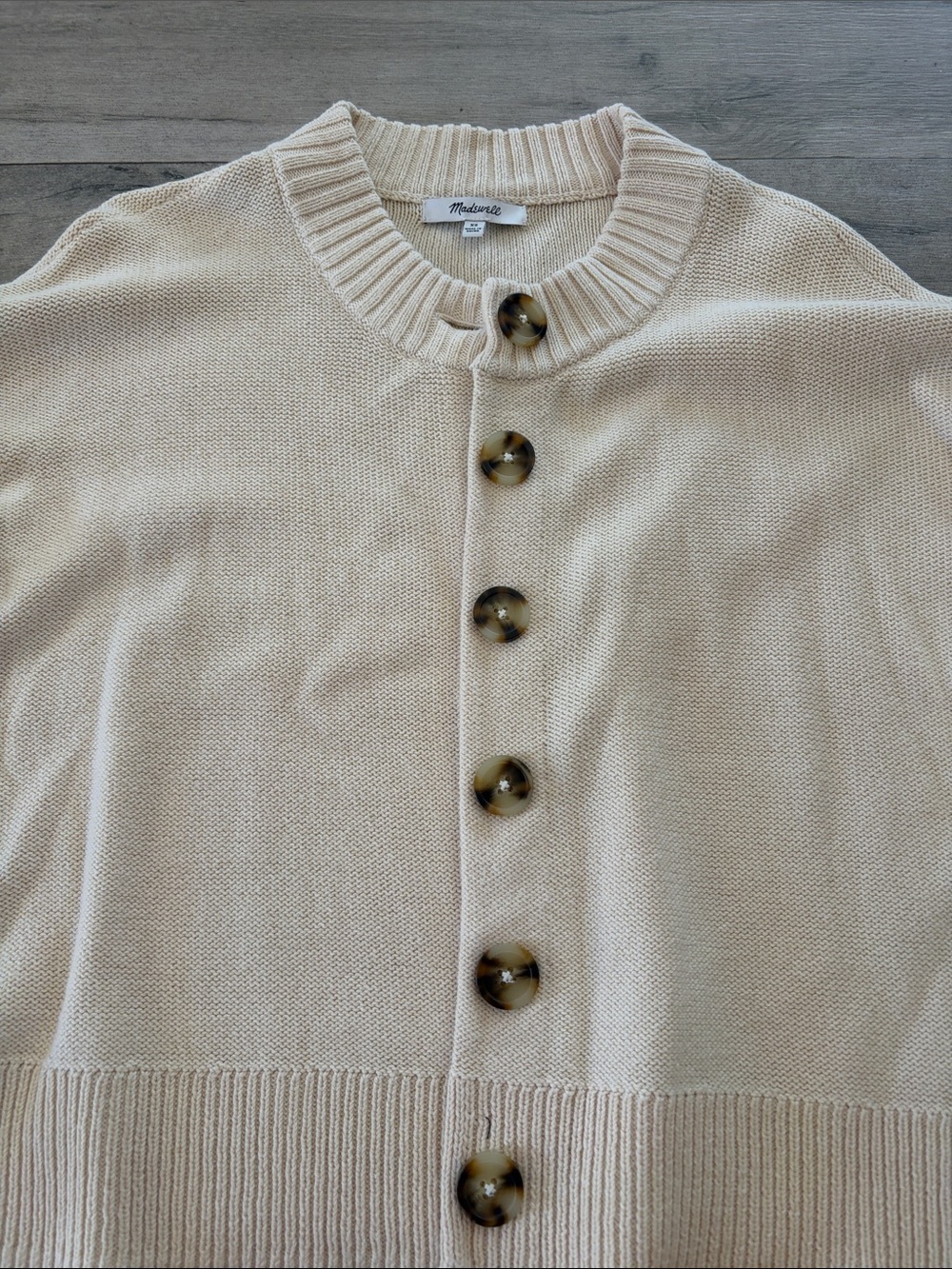 Madewell Cream Button-Up Knit Cardigan - Picture 2 of 6
